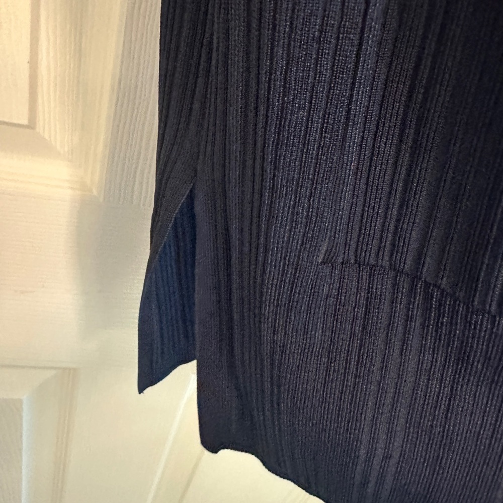 Chico's Ribbed Open Cardigan in Navy - Picture 4 of 7